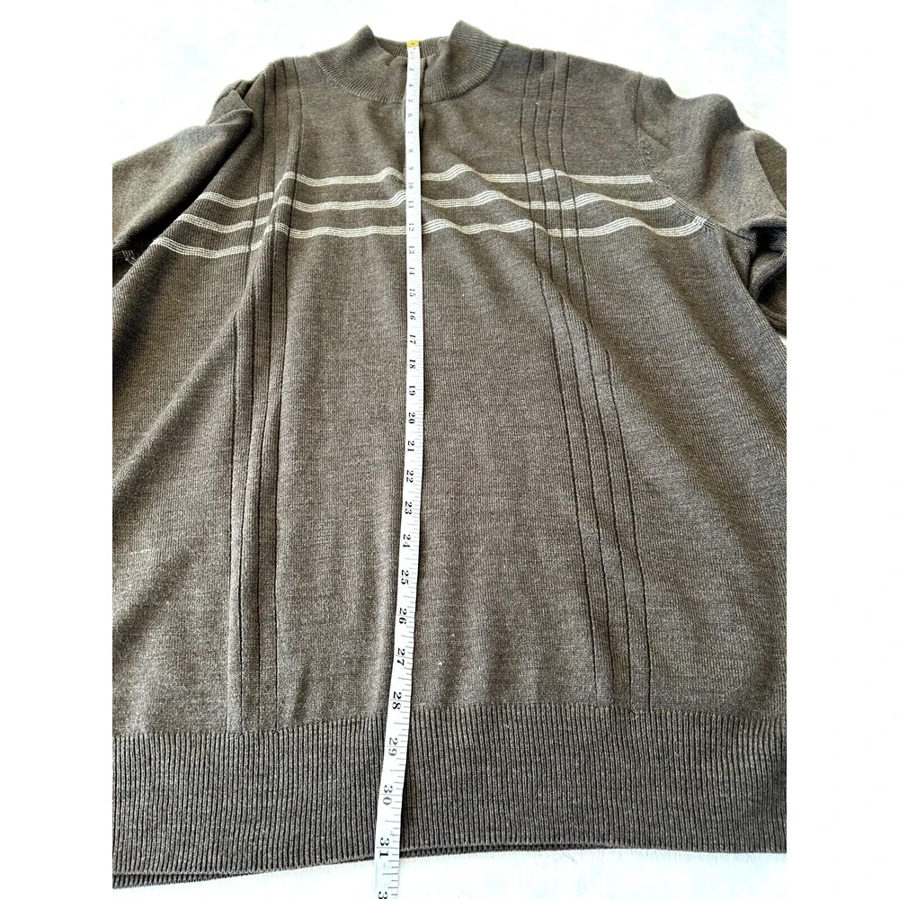 Dockers Men's 1/4 Zip Sweater XXL Brown Pullover Knit Long Sleeves